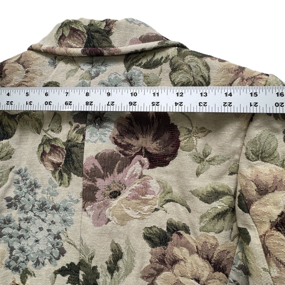 Napa Valley Floral Tapestry Blazer Jacket Women Medium Button Front Vintage 90s - Picture 7 of 15